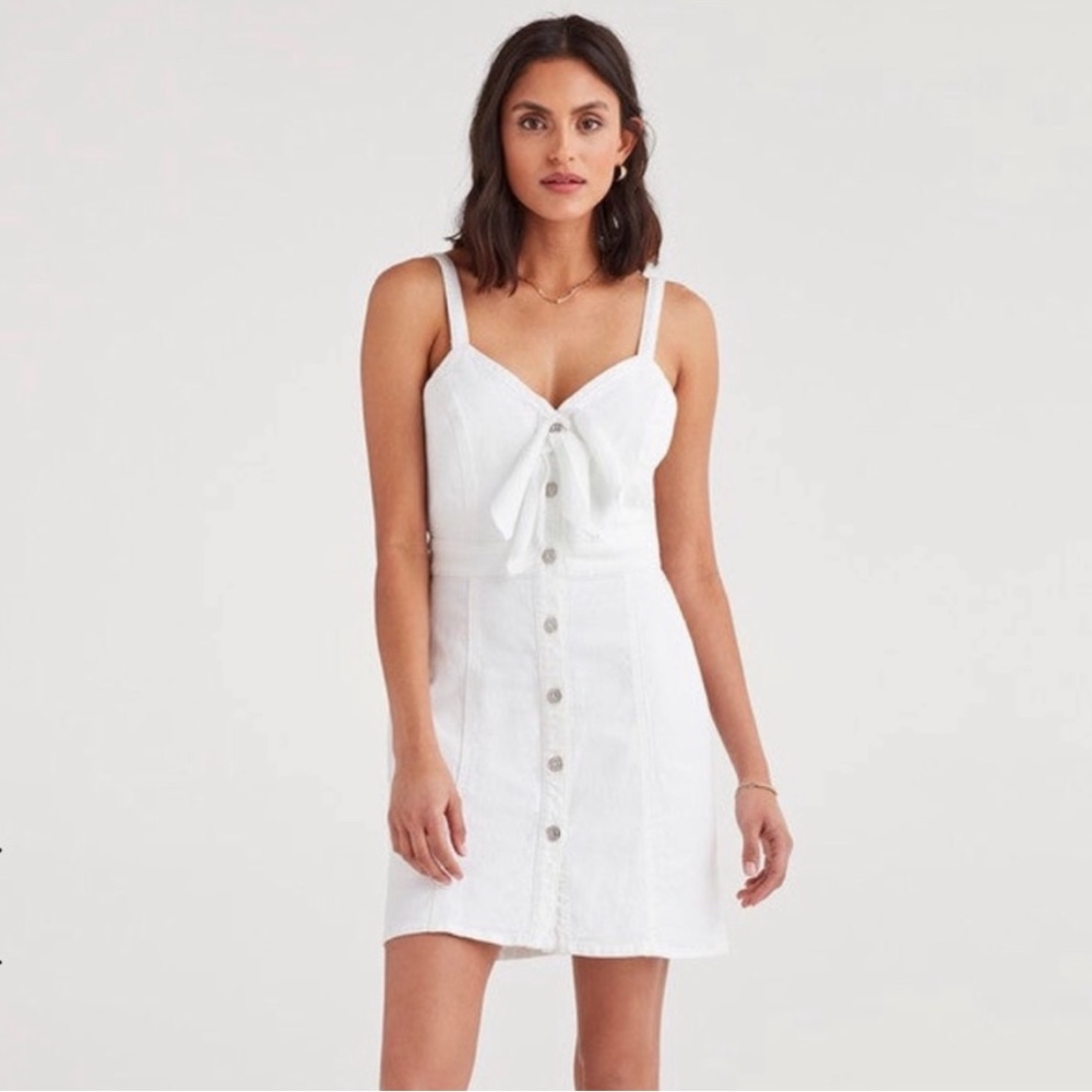 7 for all mankind white denim dress